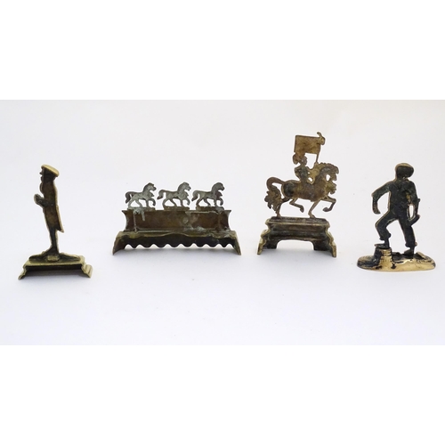 1181 - A quantity of assorted cast fireplace / fireside / chimney ornaments to include the god Mercury / He... 