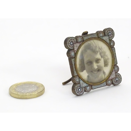 1237 - A 19thC small photograph frame with micro mosaic decoration. Approx. 1 1/2