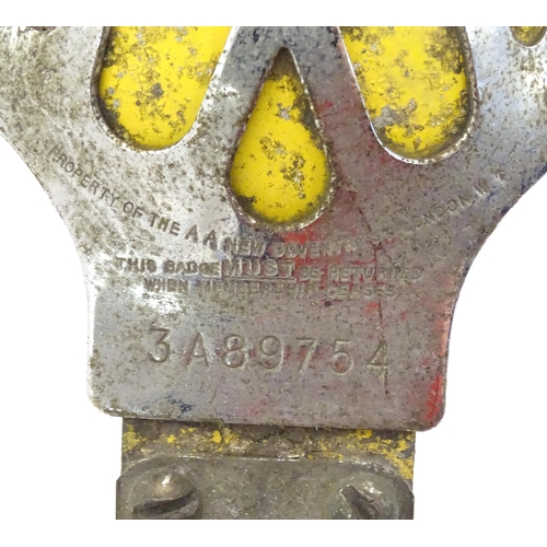 1288 - Automobilia: An early to mid 20thC chromed car / vehicle badge bar, with affixed Lucas 4LR headlamp,... 