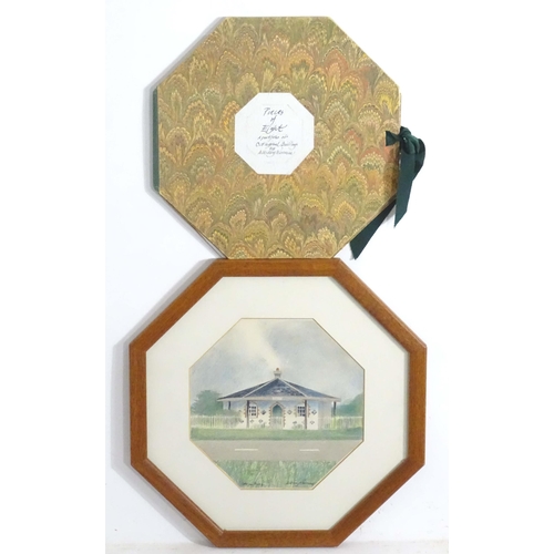 1695 - Albany Wiseman (1930-2021), Colour lithograph, Octagon Cottage. Facsimile signature lower. Together ... 