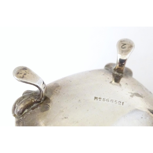 449 - A silver salt hallmarked Birmingham 1919, maker Oldfield Ltd. Together with an associated silver sal... 