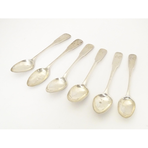 472 - Assorted Scottish silver Fiddle Pattern teaspoons, to include four hallmarked Edinburgh 1816, maker ... 