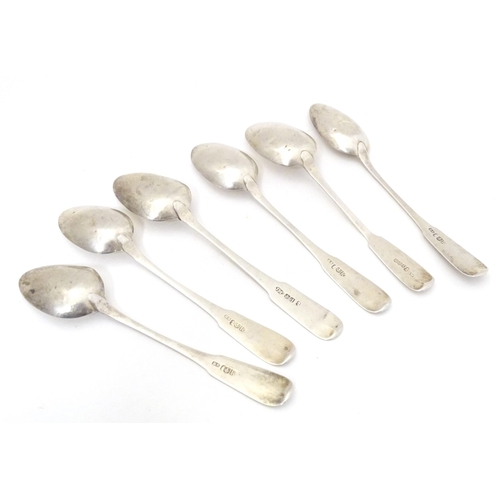 472 - Assorted Scottish silver Fiddle Pattern teaspoons, to include four hallmarked Edinburgh 1816, maker ... 