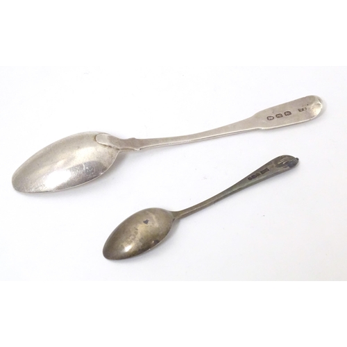 484 - A Geo III silver Fiddle pattern teaspoon hallmarked London 1810, maker S. A. Together with a silver ... 