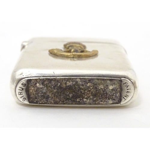 502 - A Victorian silver vesta case with applied Light Infantry insignia, hallmarked Birmingham 1897, make... 