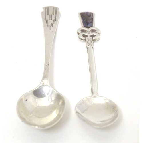 513 - An Art Deco teaspoon hallmarked Sheffield 1932, maker Charles James Allen. Together with a silver te... 