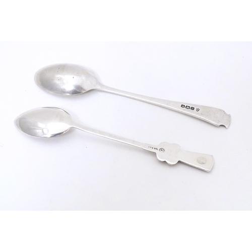 513 - An Art Deco teaspoon hallmarked Sheffield 1932, maker Charles James Allen. Together with a silver te... 