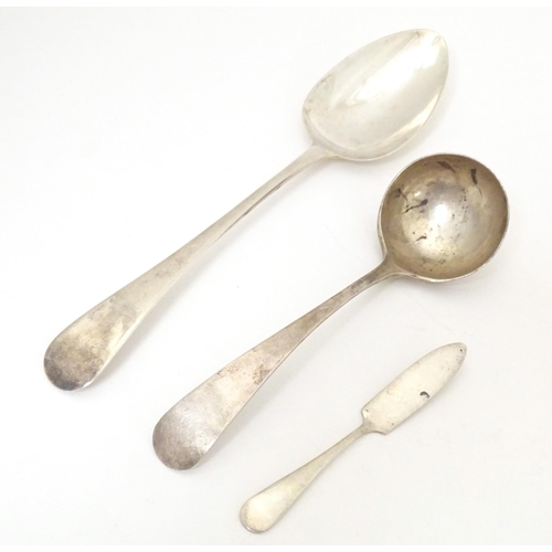 336 - Three items of silver flatware comprising a Geo III silver table spoon hallmarked London 1811, maker... 