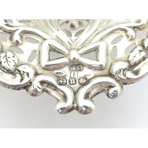 349 - A Victorian silver bon bon dish with pierced and embossed decoration, hallmarked Birmingham 1894, ma... 