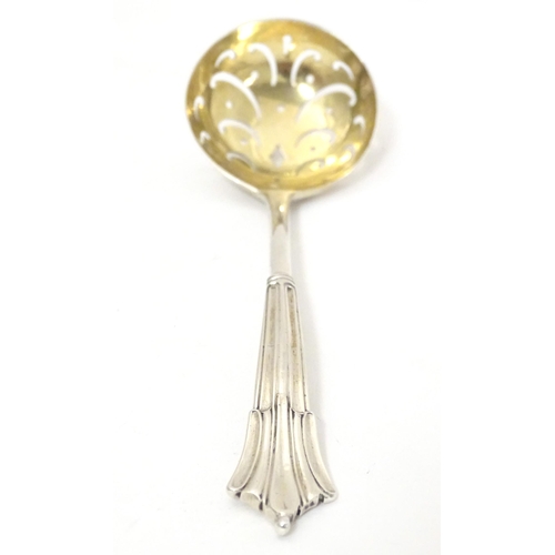 353 - A  silver Albany pattern sugar sifter spoon  Hallmarked London 1920, maker Francis Stebbings Approx.... 