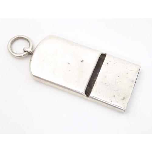 363 - A silver whistle,  hallmarked Chester 1909 maker Sampson Mordan & Co Ltd.  Approx. 1 1/4