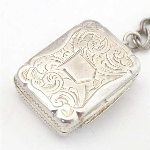 364 - A Victorian silver Vinaigrette hallmarked  Birmingham 1871 maker Hilliard & Thomason.  Approx. 1