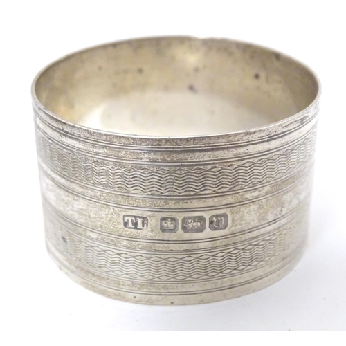 369 - Three various silver napkin rings hallmarked London 1897, maker WRC, Sheffield 1914, maker Levesley ... 