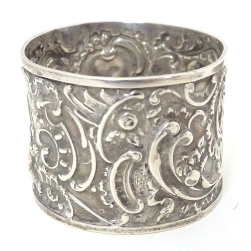 369 - Three various silver napkin rings hallmarked London 1897, maker WRC, Sheffield 1914, maker Levesley ... 