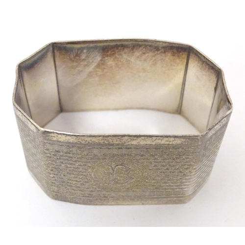 369 - Three various silver napkin rings hallmarked London 1897, maker WRC, Sheffield 1914, maker Levesley ... 