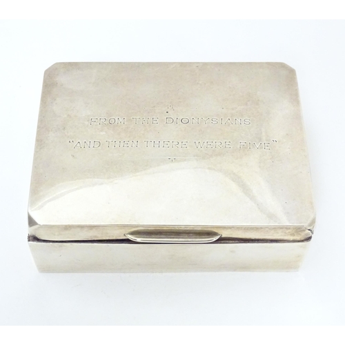 290 - A silver cigarette box with wooden lining. Hallmarked Birmingham 1963 maker W T Toghill & Co. Approx... 