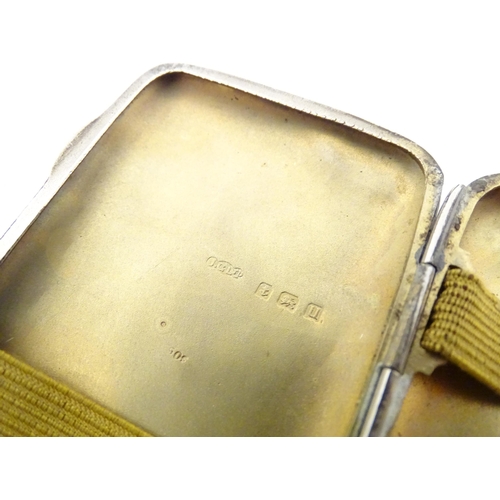 292 - A silver cigarette case with engraved decoration, hallmarked Birmingham 1919, maker Joseph Gloster L... 