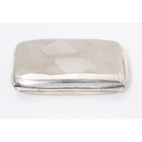 303 - A silver cigarette case with gilded interior, hallmarked Birmingham 1904, maker Smith & Bartlam. App... 