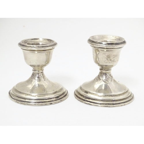 304 - Two American short silver candlesticks, marked P. S. Co. Possibly Preisner Silver Company. Approx. 2... 