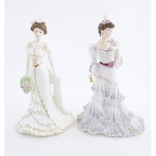 122 - Assorted ceramics to include two limited edition Coalport Golden Age ladies, one titled Charlotte Ro... 