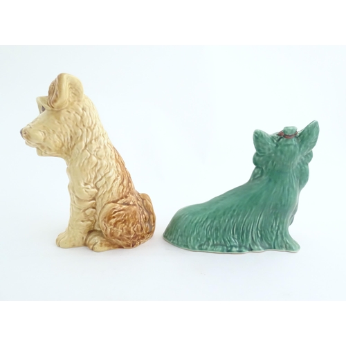 159 - Two Sylvac models of dogs to include a Yorkshire terrier, and a seated terrier. Marked under no. 840... 