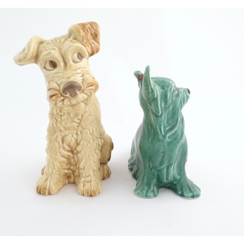 159 - Two Sylvac models of dogs to include a Yorkshire terrier, and a seated terrier. Marked under no. 840... 