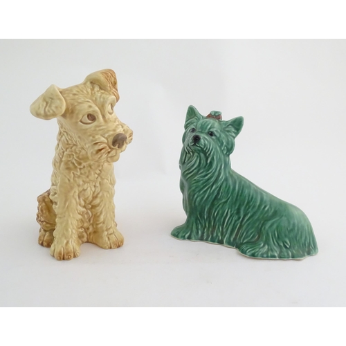 159 - Two Sylvac models of dogs to include a Yorkshire terrier, and a seated terrier. Marked under no. 840... 