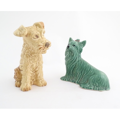 159 - Two Sylvac models of dogs to include a Yorkshire terrier, and a seated terrier. Marked under no. 840... 