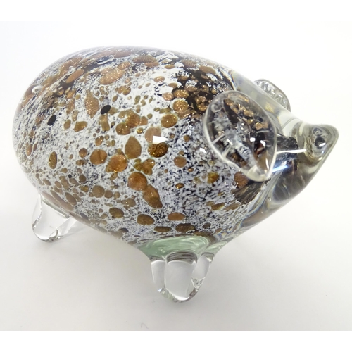 251 - A quantity of assorted glass paperweights, one formed as a pig, another a bird.  (19)