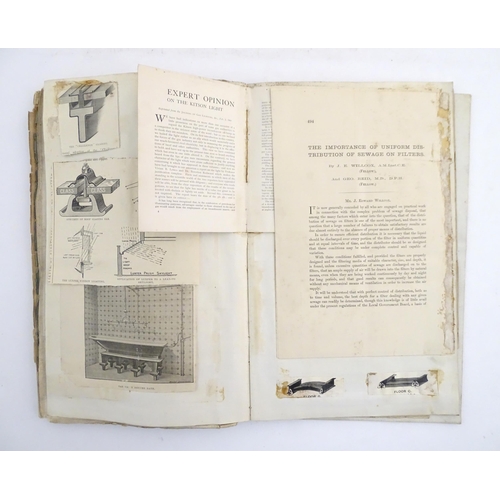 935 - A late 19th / early 20thC scrap book / album containing various newspaper and magazine cuttings to i... 