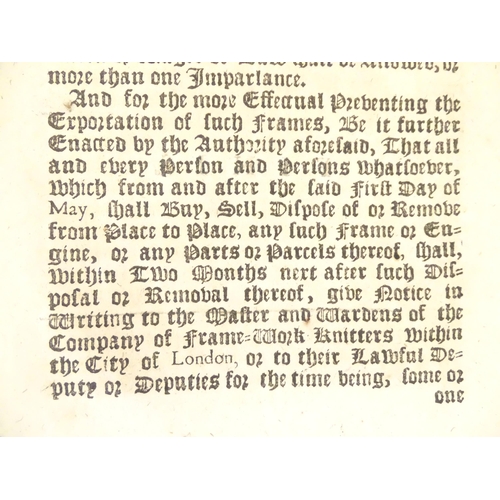 937 - A large quantity of 17thC William and Mary Acts of Parliament, to include An act for the more effect... 