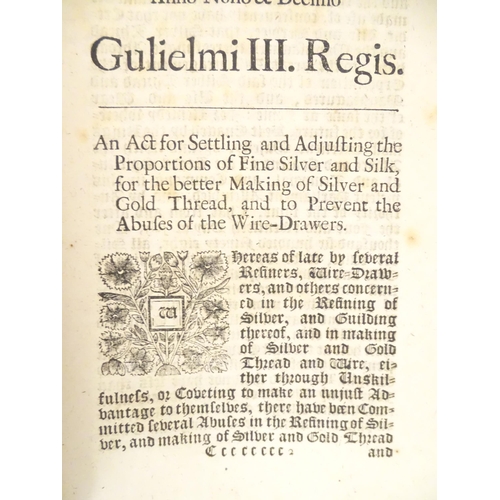 937 - A large quantity of 17thC William and Mary Acts of Parliament, to include An act for the more effect... 