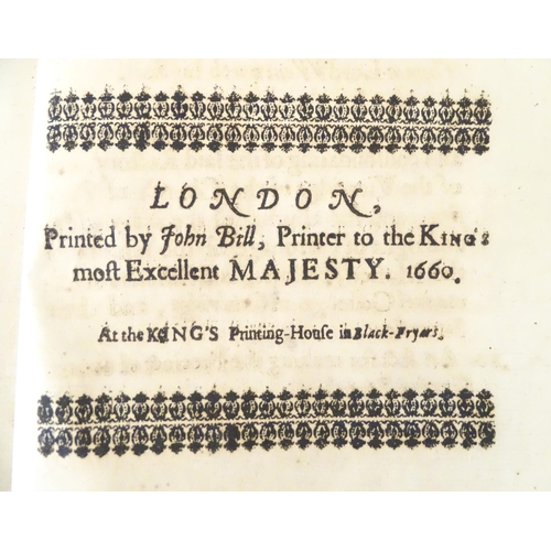 939 - A 17thC Charles II Act of Parliament - An Act for erecting and establishing a Post Office; and An Ac... 