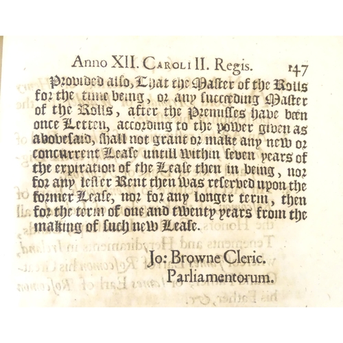 939 - A 17thC Charles II Act of Parliament - An Act for erecting and establishing a Post Office; and An Ac... 