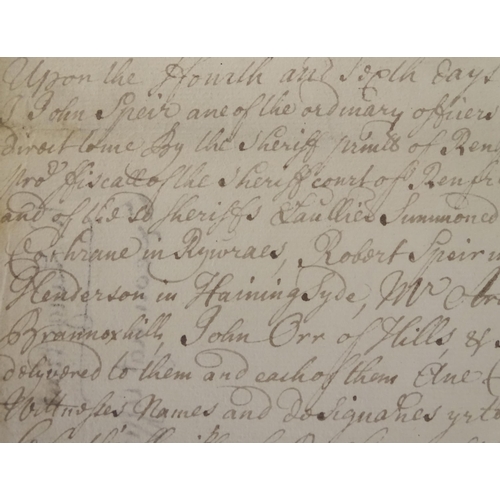 941 - An 18thC hand written witness summons form / document, believed to be relating to the case of Robert... 