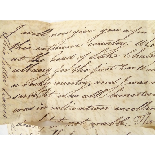 943 - An early 19thC hand written ship letter from Palatine Bridge, United States to Scotland. Dated 1823