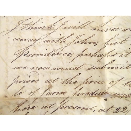 943 - An early 19thC hand written ship letter from Palatine Bridge, United States to Scotland. Dated 1823