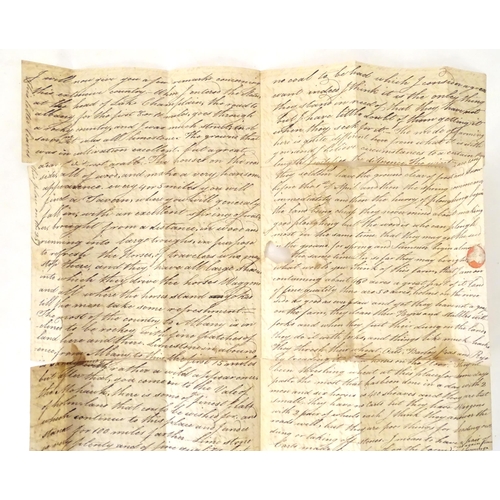 943 - An early 19thC hand written ship letter from Palatine Bridge, United States to Scotland. Dated 1823