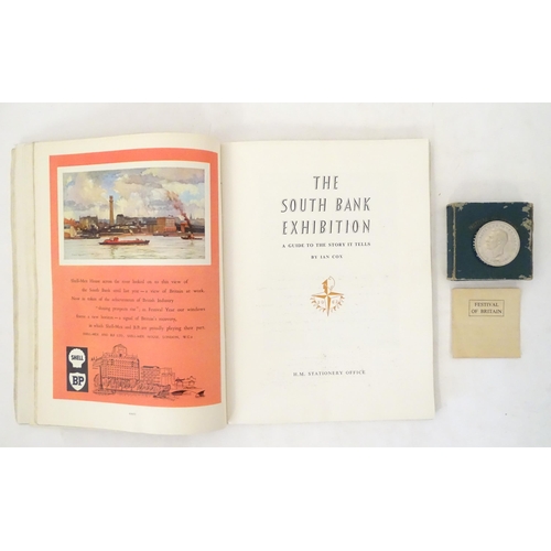 944 - A 1951 Festival of Britain South Bank Exhibition catalogue and a cased Festival of Britain crown coi... 