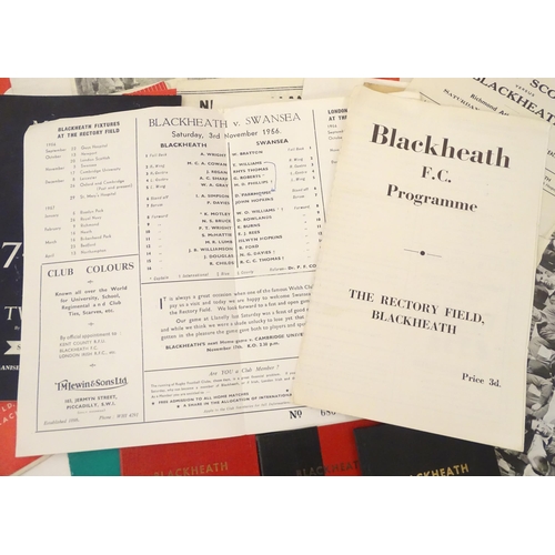 946 - Rugby Union memorabilia : a leather wallet containing a quantity of ephemera relating to Blackheath ... 