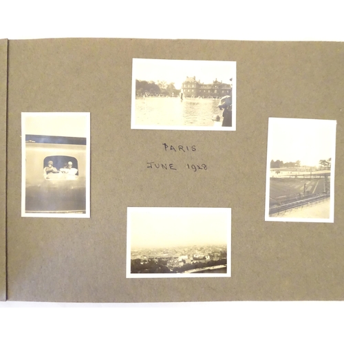 947 - Two early 20thC photographs albums one documenting a Tour of France and Switzerland 1937 to include ... 