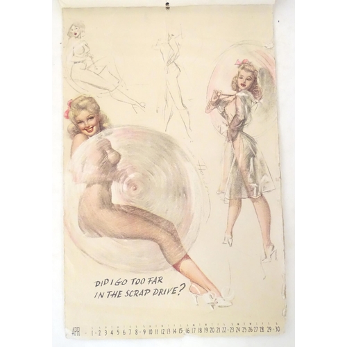 948 - A 20thC part calendar titled Artist's Sketch Pad decorated with pin-up girls by Mac Thorson, each pa... 