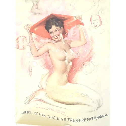 948 - A 20thC part calendar titled Artist's Sketch Pad decorated with pin-up girls by Mac Thorson, each pa... 