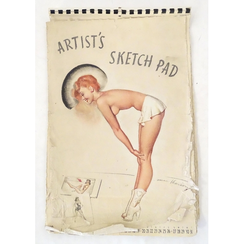 948 - A 20thC part calendar titled Artist's Sketch Pad decorated with pin-up girls by Mac Thorson, each pa... 