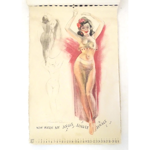 948 - A 20thC part calendar titled Artist's Sketch Pad decorated with pin-up girls by Mac Thorson, each pa... 