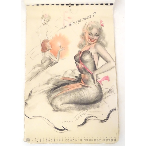 948 - A 20thC part calendar titled Artist's Sketch Pad decorated with pin-up girls by Mac Thorson, each pa... 