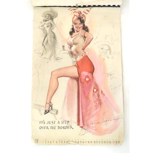 948 - A 20thC part calendar titled Artist's Sketch Pad decorated with pin-up girls by Mac Thorson, each pa... 