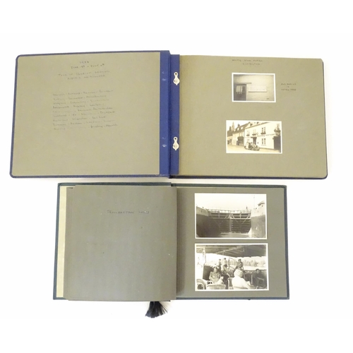 952 - Two 20thC photograph albums, one documenting a trip to Sweden 1944 to include Stockholm city hall, v... 