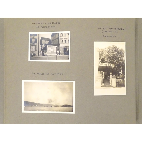 952 - Two 20thC photograph albums, one documenting a trip to Sweden 1944 to include Stockholm city hall, v... 