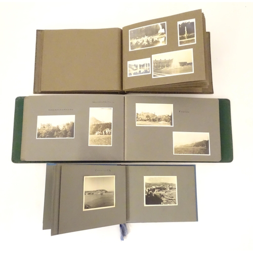 955 - Three 20thC photograph albums documenting trips to France and Germany, to include landscape views, c... 